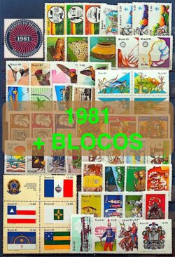 Colecao Anual de Selos do Brasil 1981 Comemorativos e Blocos