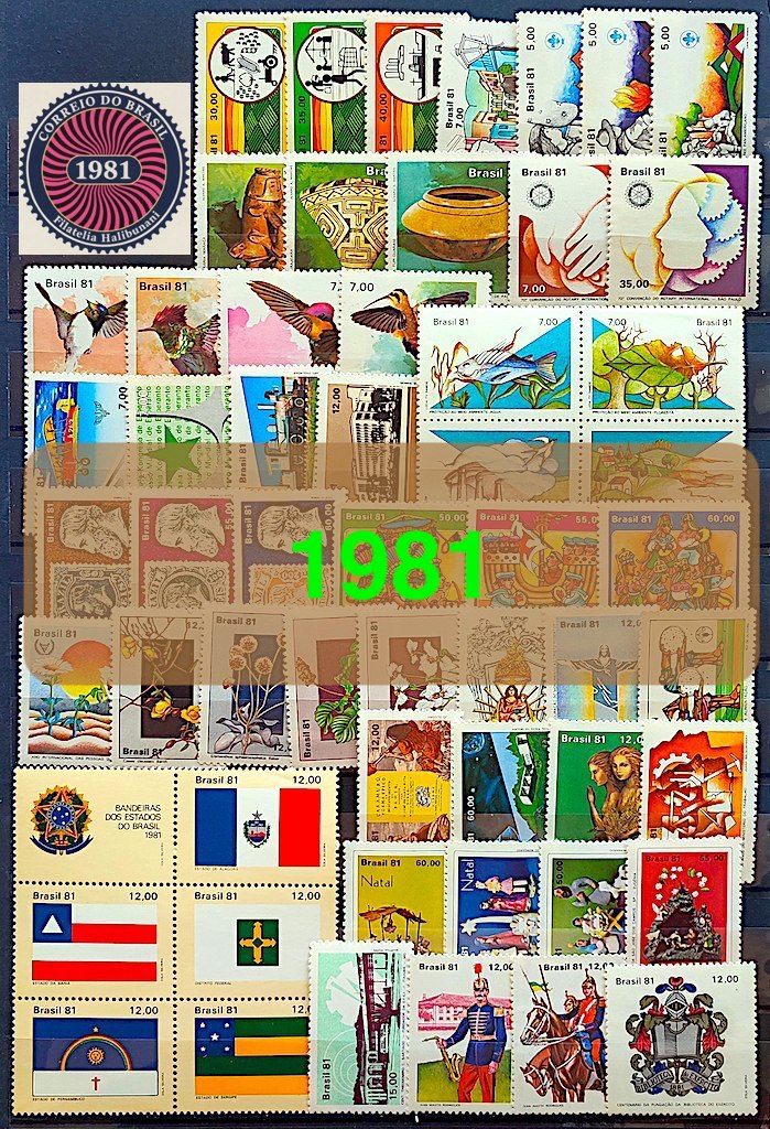 Colecao Anual de Selos do Brasil 1981 Comemorativos