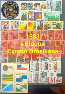 Colecao Anual de Selos do Brasil 1983 Comemorativos e Blocos
