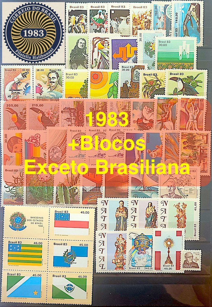 Colecao Anual de Selos do Brasil 1983 Comemorativos e Blocos