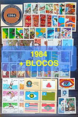 Colecao Anual de Selos do Brasil 1984 Comemorativos e Blocos