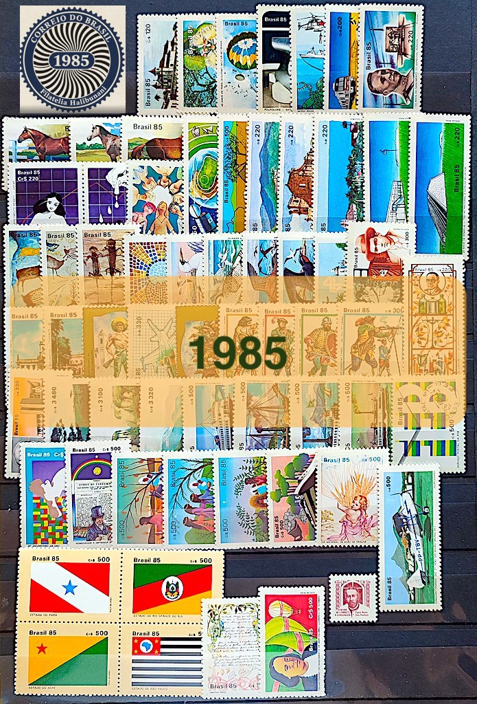 Colecao Anual de Selos do Brasil 1985 Comemorativos