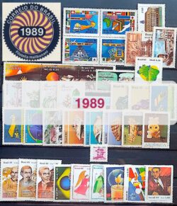 Colecao Anual de Selos do Brasil 1989 Comemorativos