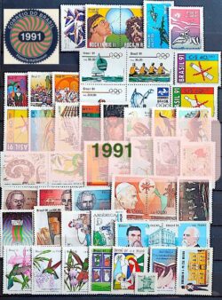 Colecao Anual de Selos do Brasil 1991 Comemorativos