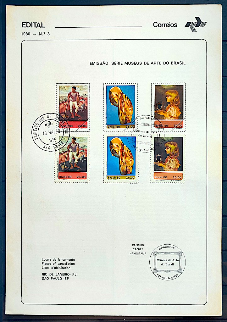 Edital 1980 08 Museus Arte Brasil Pintura Com Selo CPD e CBC SP 02