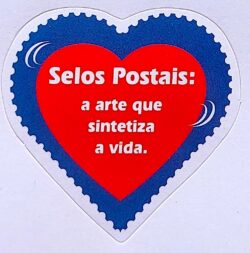 Etiqueta Autoadesiva Filatelia 10 Selos Postais Arte Sintetiza a Vida Coracao