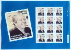 SI 111 Selo Institucional Prêmio Nobel de Literatura de Gabriela Mistral Chile 2025 Folha