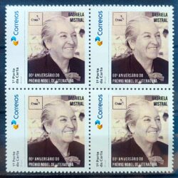 SI 111 Selo Institucional Prêmio Nobel de Literatura de Gabriela Mistral Chile 2025 Quadra
