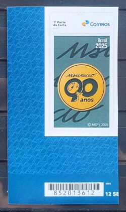 SI 112 Selo Institucional 90 Anos Mauricio Sousa e Horacio Literatura Logo 2025 Codigo Barras
