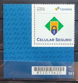 SI 114 Selo Institucional Celular Seguro Comunicacao Seguranca 2025 Codigo Barras