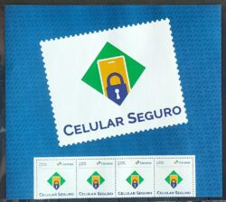 SI 114 Selo Institucional Celular Seguro Comunicacao Seguranca 2025 Porta-retrato