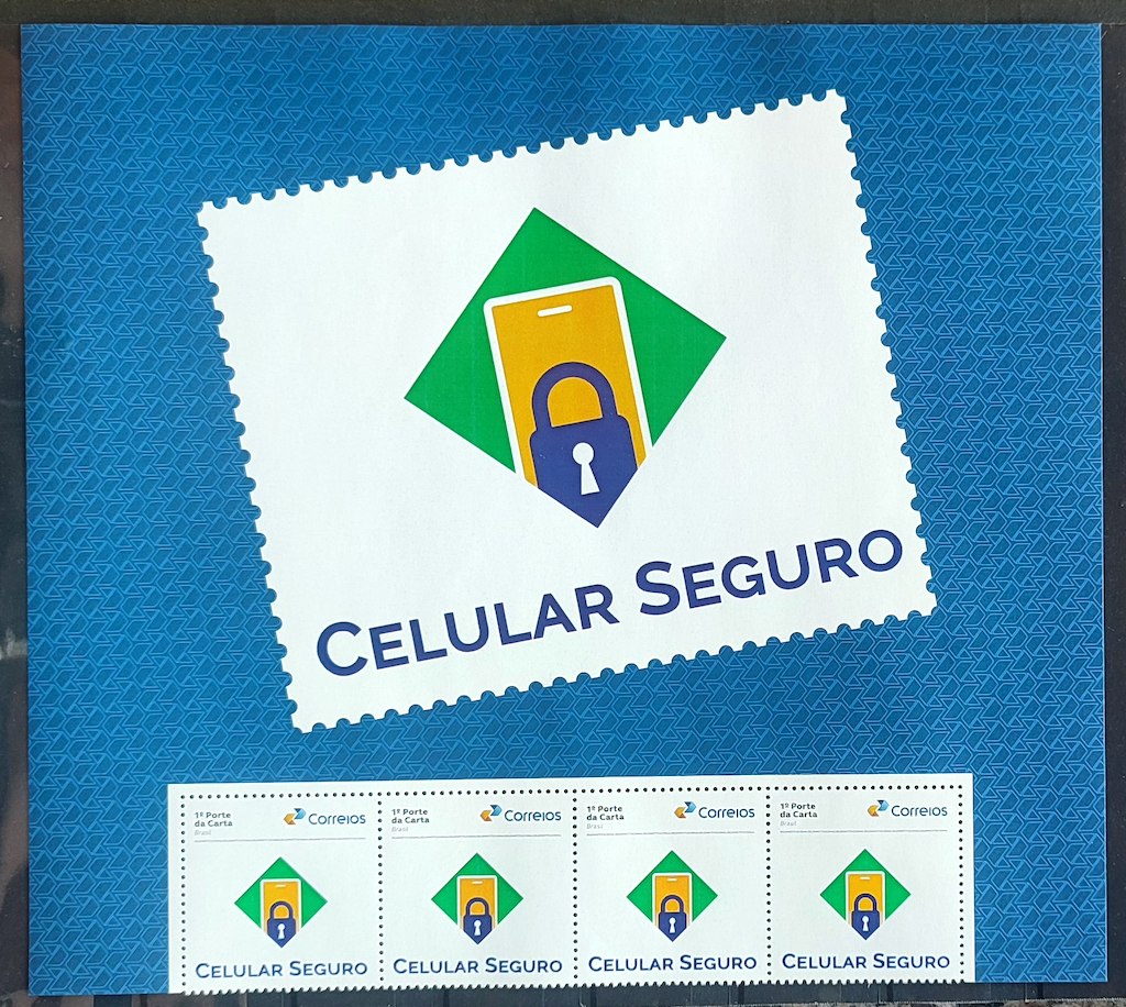 SI 114 Selo Institucional Celular Seguro Comunicacao Seguranca 2025 Porta-retrato