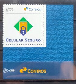 SI 114 Selo Institucional Celular Seguro Comunicacao Seguranca 2025 Vinheta Correios