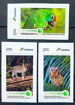 SI 118 Selo Institucional Instituto Terra Fauna Coruja Jaguatirica Periquito 2025 Serie Completa