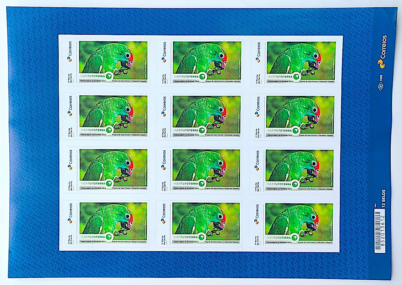 SI 120 Selo Institucional Instituto Terra Fauna Periquito 2025 Folha