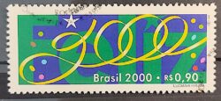 C 2237 Selo Feliz Ano Novo 2000 Circulado 2