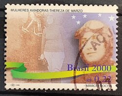 C 2244 Selo Mulheres Aviadoras Aviao 2000 Thereza de Marzo Circulado