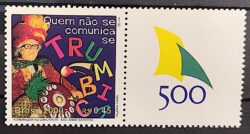 C 2256 Selo 500 Anos Descobrimento do Brasil 2000 Chacrinha Musica Oculos Vinheta