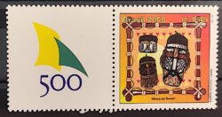 C 2273 Selo 500 Anos Descobrimento do Brasil 2000 Mascaras Indio Bakairi Vinheta