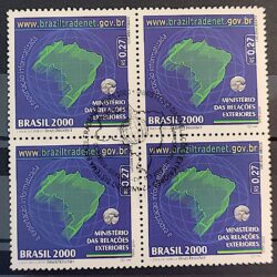 C 2275 Selo Ministerio das Relacoes Exteriores Mapa Braziltradenet 2000 Quadra CBC DF