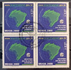 C 2275 Selo Ministerio das Relacoes Exteriores Mapa Braziltradenet 2000 Quadra CBC DF 3