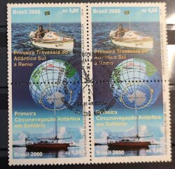 C 2282 Selo Travessia Atlantico Sul Amyr Klink Parati Navio Bandeira Mapa Antartica 2000 Quadra CBC RJ 2