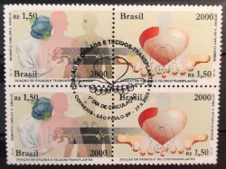 C 2341 Selo Doacao de Orgaos e Tecidos Ciencia Saude Coracao Maos 2000 Quadra CBC SP