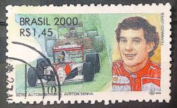 C 2346 Selo Automobilismo Ayrton Senna Formula 1 Carro 2000 Circulado 2