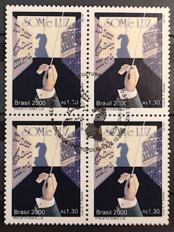 C 2353 Selo Projeto Som e Luz Musica 2000 Quadra CBC RJ