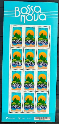 C 4186 Selo Bossa Nova Musica Violao Pao de Acucar Sol 2025 Folha
