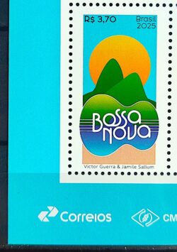 C 4186 Selo Bossa Nova Musica Violao Pao de Acucar Sol 2025 Vinheta Correios