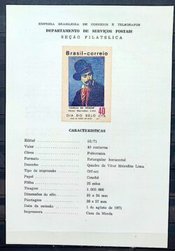 Edital 1971 63 Dia do Selo Pintura Arte Sem Selo