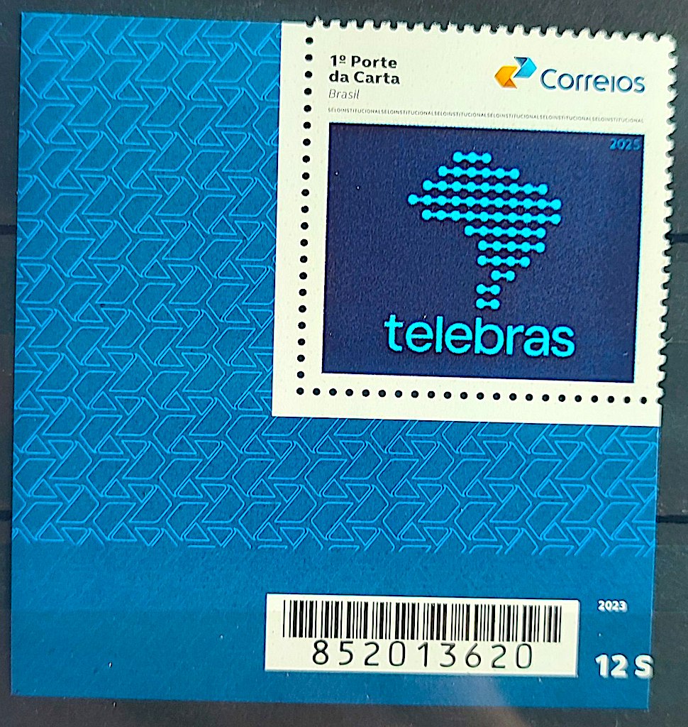 SI 122 Selo Institucional Nova Marca Telebras Comunicacao Mapa Telefone 2025 Codigo de Barras