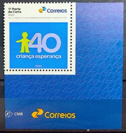 SI 123 Selo Institucional 40 Anos Crianca Esperanca 2025 Vinheta Correios