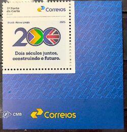 SI 124 Selo Institucional Relacoes Diplomaticas Reino Unido Inglaterra 2025 Vinheta Correios