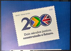 SI 124 Vinheta do Selo Institucional Relacoes Diplomaticas Reino Unido Inglaterra Bandeira 2025