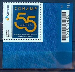 SI 125 Selo Institucional 55 Anos do CONAMP Ministerio Publico 2025 Codigo de Barras