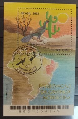 B 126 Bloco Preservacao da Caatinga Nordestina Mapa Nordeste Cacto Ave Mao 2002 CBC CE 2