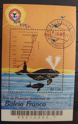 B 128 Bloco Baleia Franca Mapa Fauna Marinha 2002 CPD SP