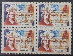 C 1515 Selo Sesquicentenario Carlos Gomes Musica Indio 1986 Quadra