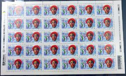 C 2343 Selo Emissão Conjunta Brasil China Máscara Festa 2000 Folha