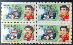 C 2346 Selo Automobilismo Ayrton Senna Formula 1 Carro 2000 1 Quadra