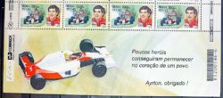 C 2346 Selo Automobilismo Ayrton Senna Formula 1 Carro 2000 Vinheta e 4 Selos