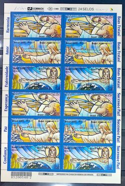 C 2347 Selo Natal Jesus Cristo Peixe Barco Esstrela Mapa 2000 Folha
