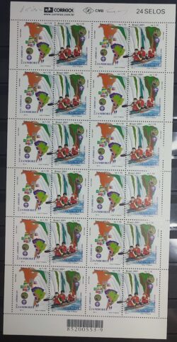 C 2361 Selo Jamboree Escotismo Mapa Bandeira 2001 Folha