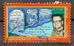 C 2381 Selo Escritor José Lins do Rego Literatura 2001 Circulado 1