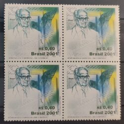 C 2386 Selo Barbosa Lima Sobrinho Jornal Jornalismo 2001 Quadra