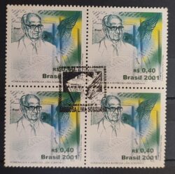 C 2386 Selo Barbosa Lima Sobrinho Jornal Jornalismo 2001 Quadra CBC RJ 2