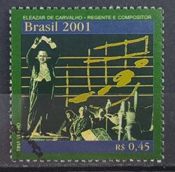C 2397 Selo Eleazar de Carvalho Musica Maestro 2001 Circulado 3