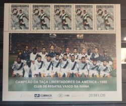 C 2401 Selo Campeoes da Libertadores Futebol Vasco da Gama Navio 2001 Vinheta